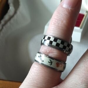 Checkered and Patterned Rings